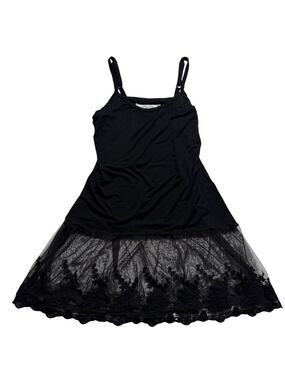 Victorian Trading Co Black Lace Slip/Dress Extender Adjustable Straps Goth L/XL